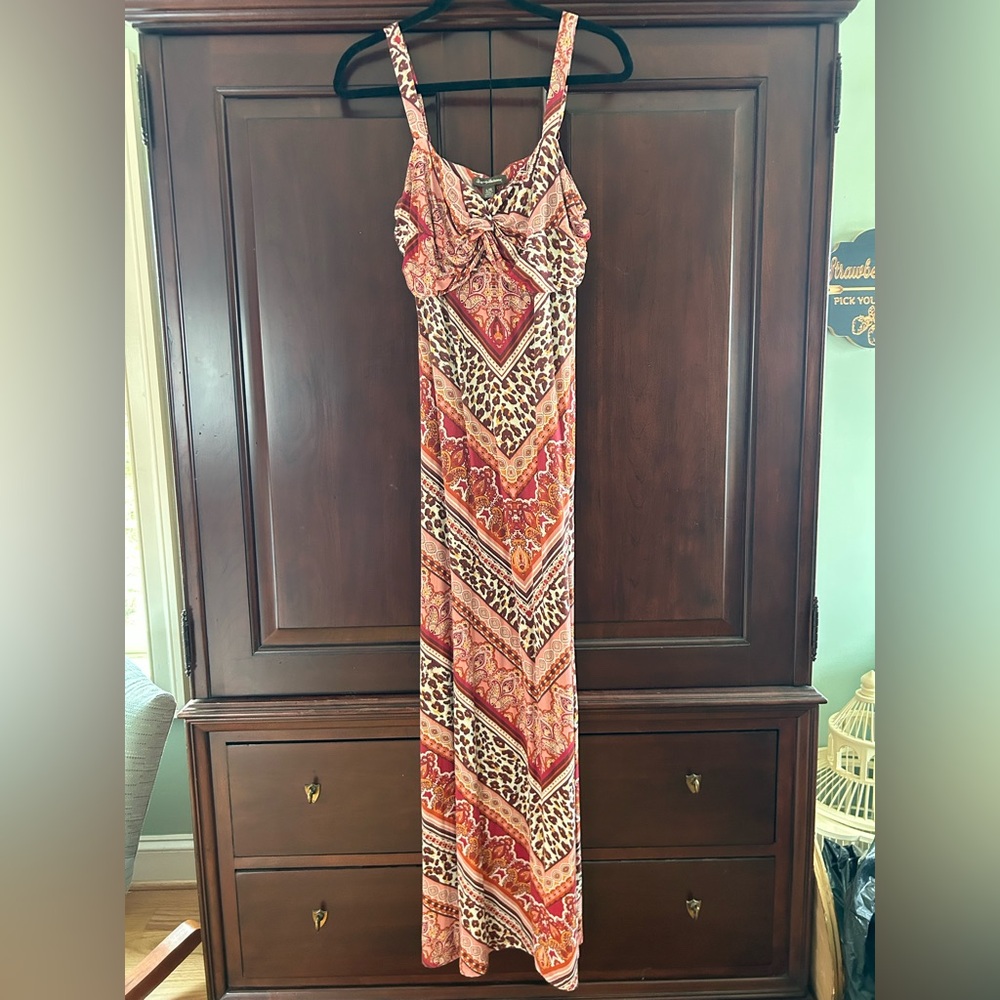 Tommy Bahama Orange and Red Maxi Dress